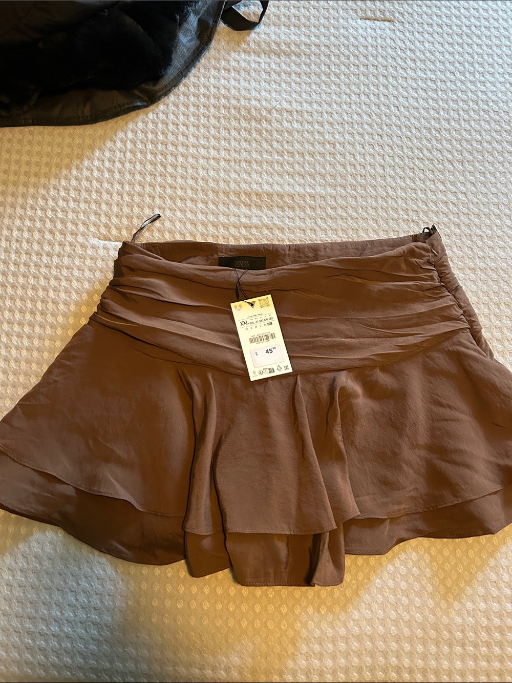 Women's Zara Brown Ruffled Skort